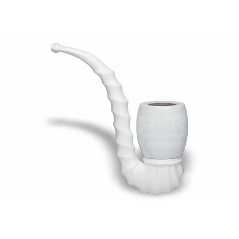 Cachimbo Caboclo Branco Encerado 7 voltas Piteira Resina